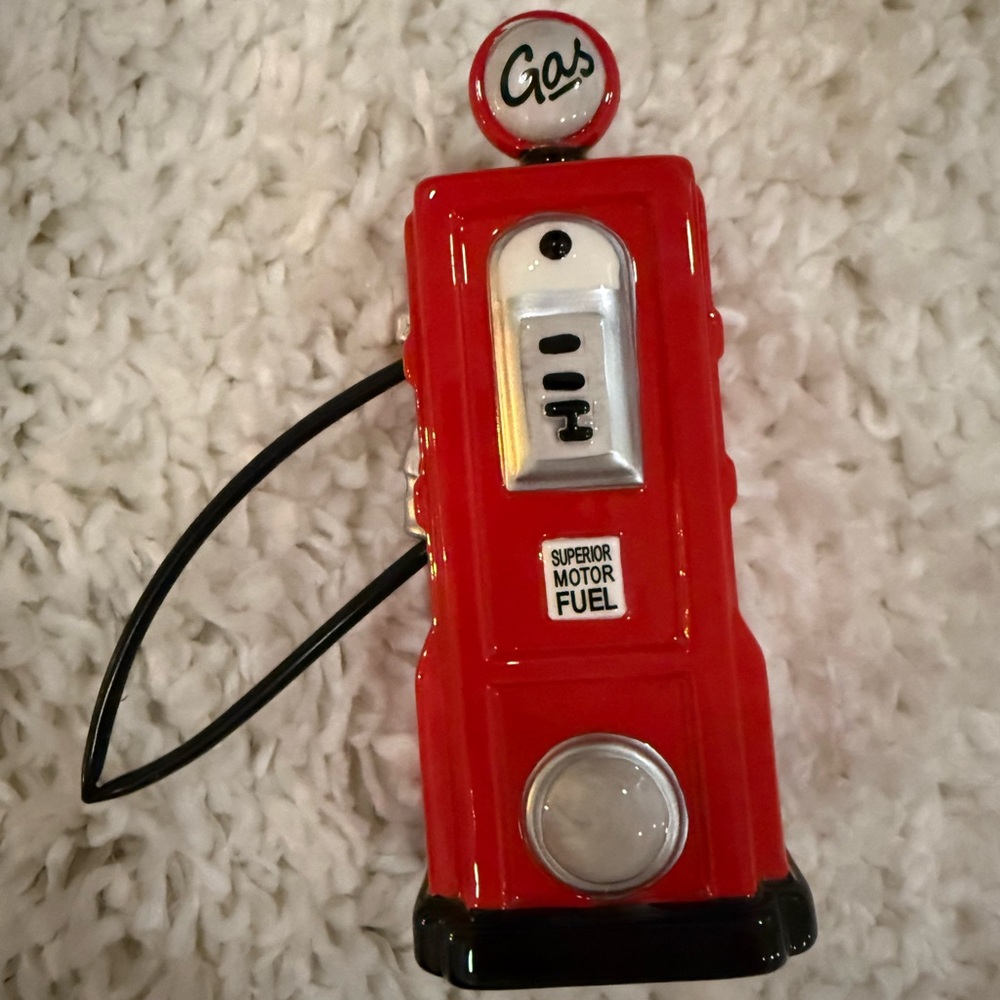 Vintage Style Red Gas Pump Coin Bank